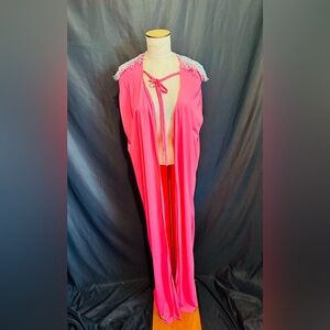 Women's Hot coral cape with Fringe Shoulders